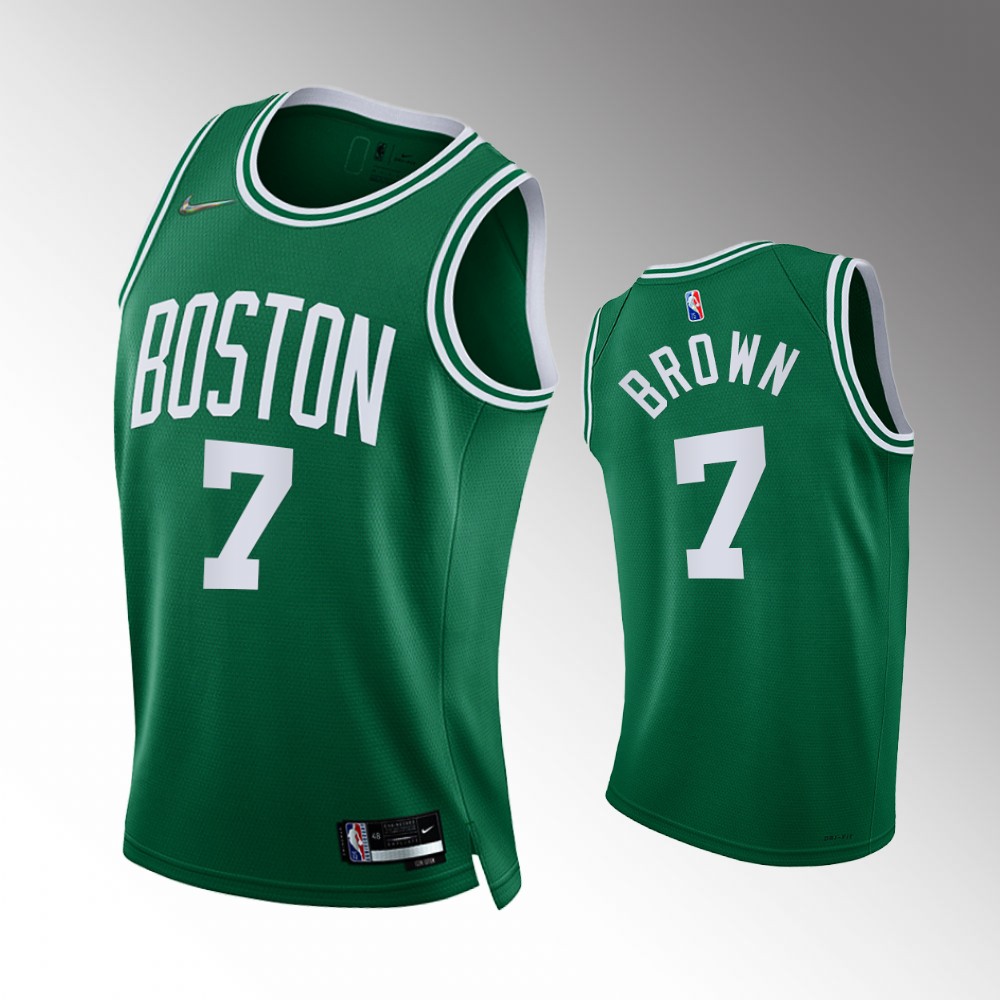 Men's Boston Celtics Jaylen Brown #7 75th Diamond Anniversary Green Icon Edition Jersey 2401YXBU